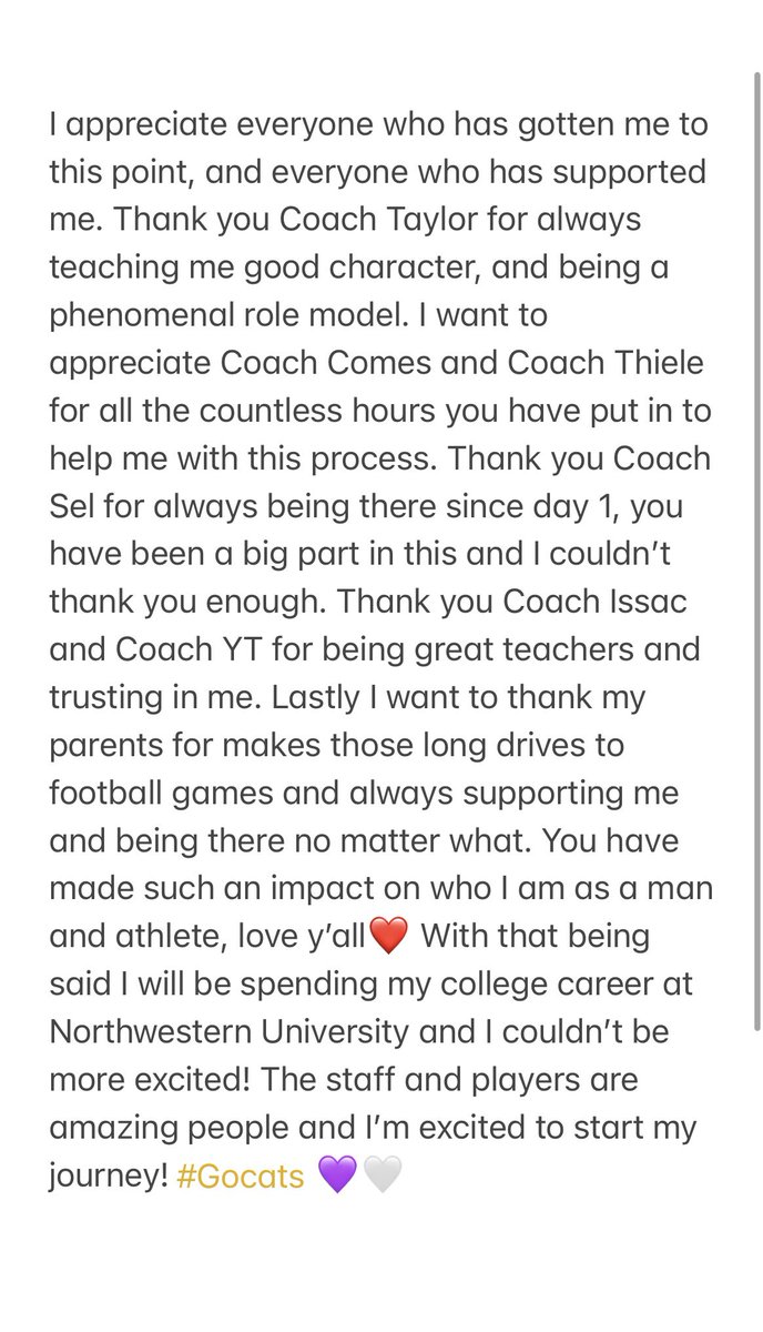 Dylan Jett Roberts (@dylanjettrober1) on Twitter photo Thankful to commit to Northwestern University💜🤍 #GoCats <a href="/CoachComes/">Coach Comes</a> <a href="/Coach_ATaylor/">Andrew Taylor</a> <a href="/CoachThiele/">Tim Thiele</a> <a href="/selo007/">Selorme Dorcoo</a> <a href="/CoachTaylorCeHS/">Richard Taylor CeHS</a> <a href="/markroberts623/">Mark Roberts</a> Thankful to commit to Northwestern University💜🤍 #GoCats <a href="/CoachComes/">Coach Comes</a> <a href="/Coach_ATaylor/">Andrew Taylor</a> <a href="/CoachThiele/">Tim Thiele</a> <a href="/selo007/">Selorme Dorcoo</a> <a href="/CoachTaylorCeHS/">Richard Taylor CeHS</a> <a href="/markroberts623/">Mark Roberts</a>