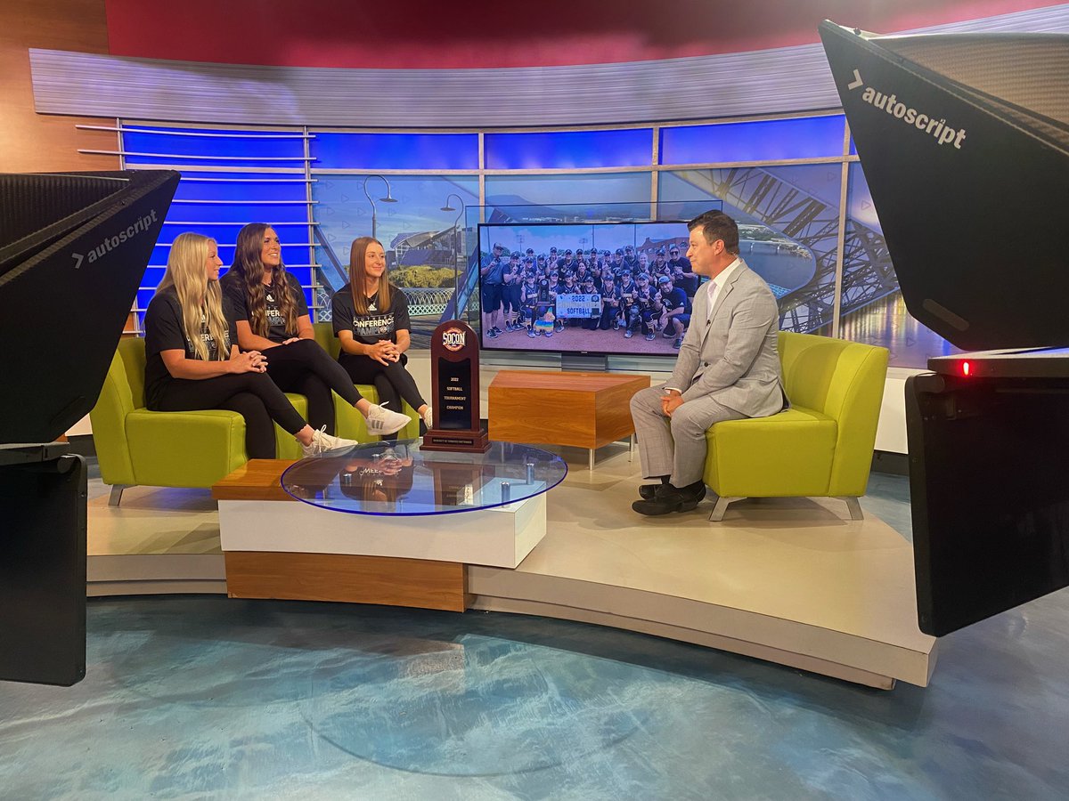 BenBobickLocal3's tweet photo. Champs in the house!

Per tradition, the @SoConSports softball champion @GoMocsSB popped by @Local3News for a chat following their latest title.

Check out @parrottbrooke, @reagan_armour, and @coltharp_emily with yours truly at 6 in @Local3Sports! https://t.co/u7gXjY3wo9