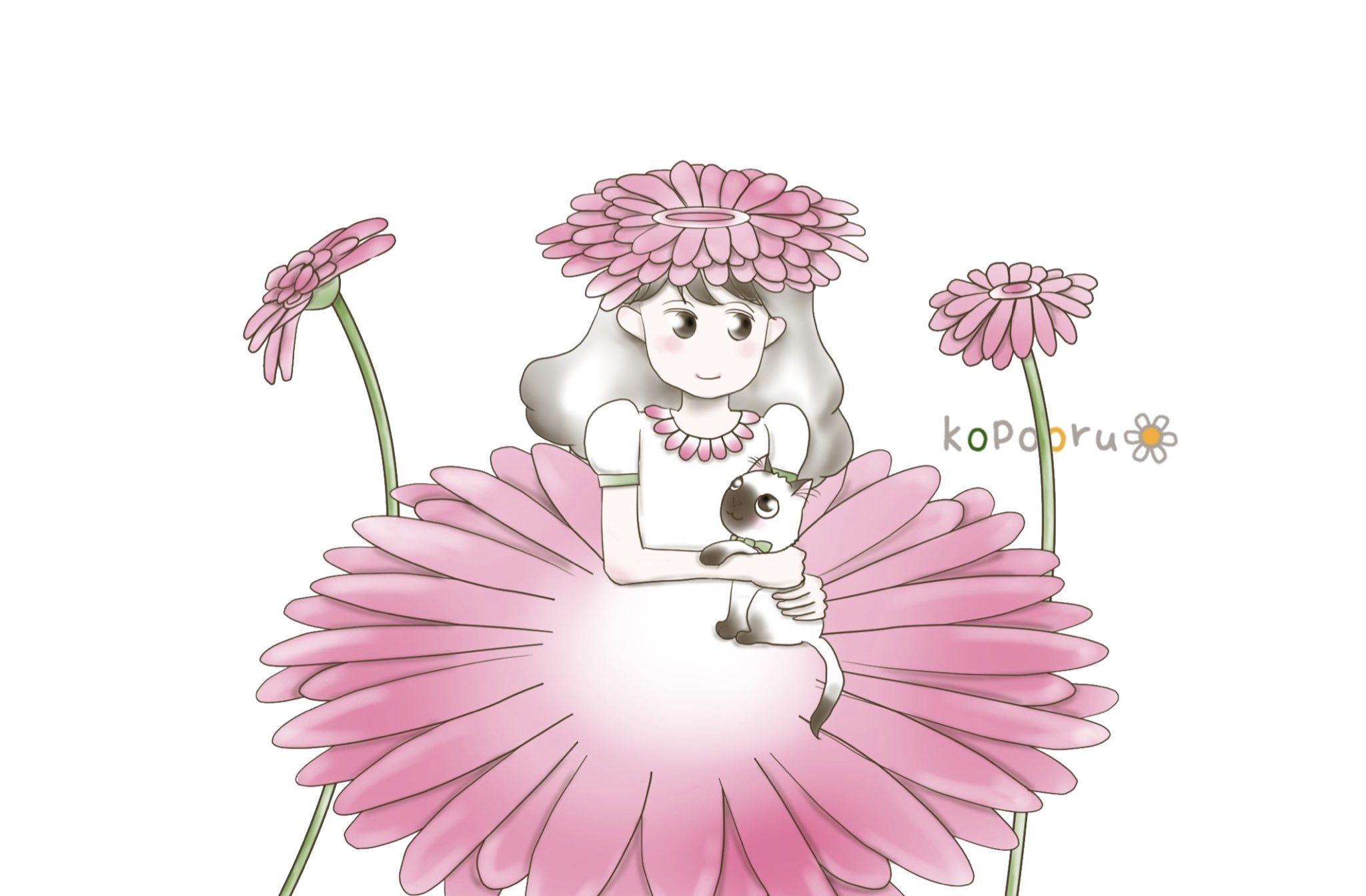 こぽ おっはよう 月朝 イラスト ガーベラ 元気だしてこ T Co Su1vvu61c8 Twitter