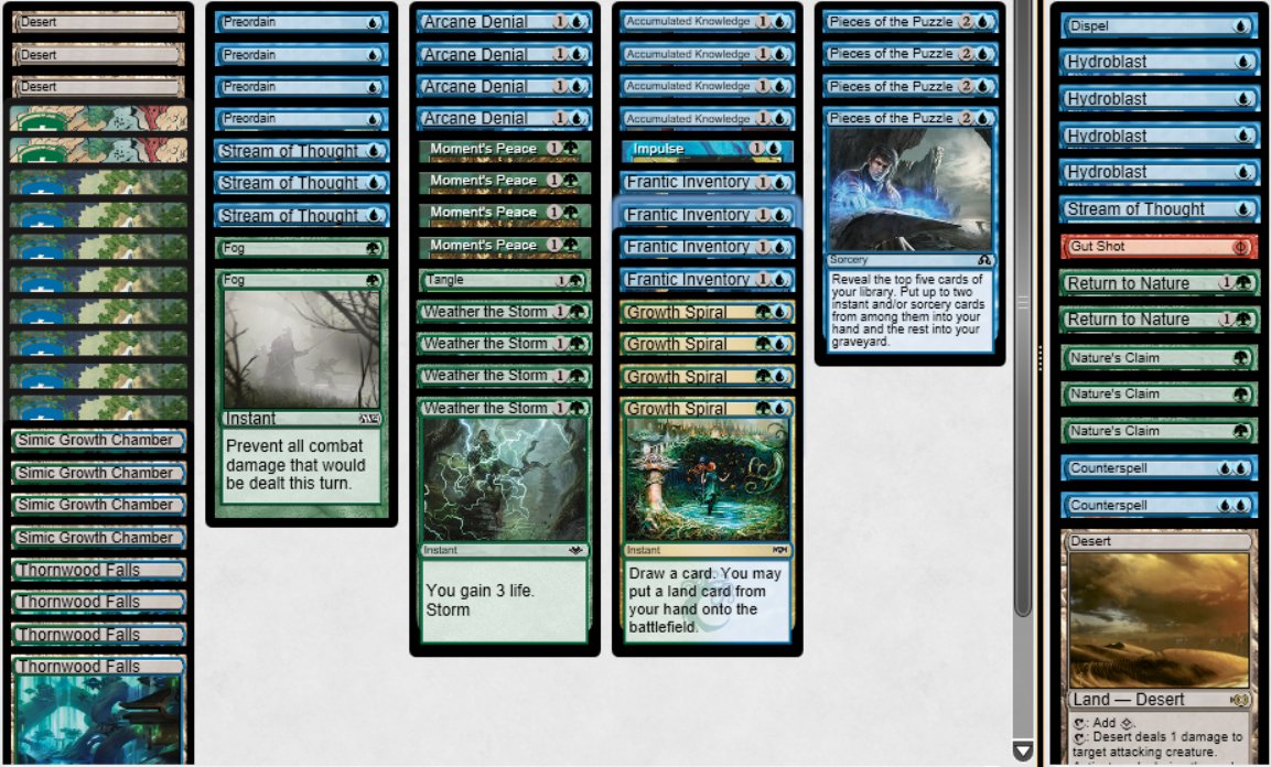Top 16 of the Pauper Challenge with Turbo Fog. I think this deck is kind of  really good