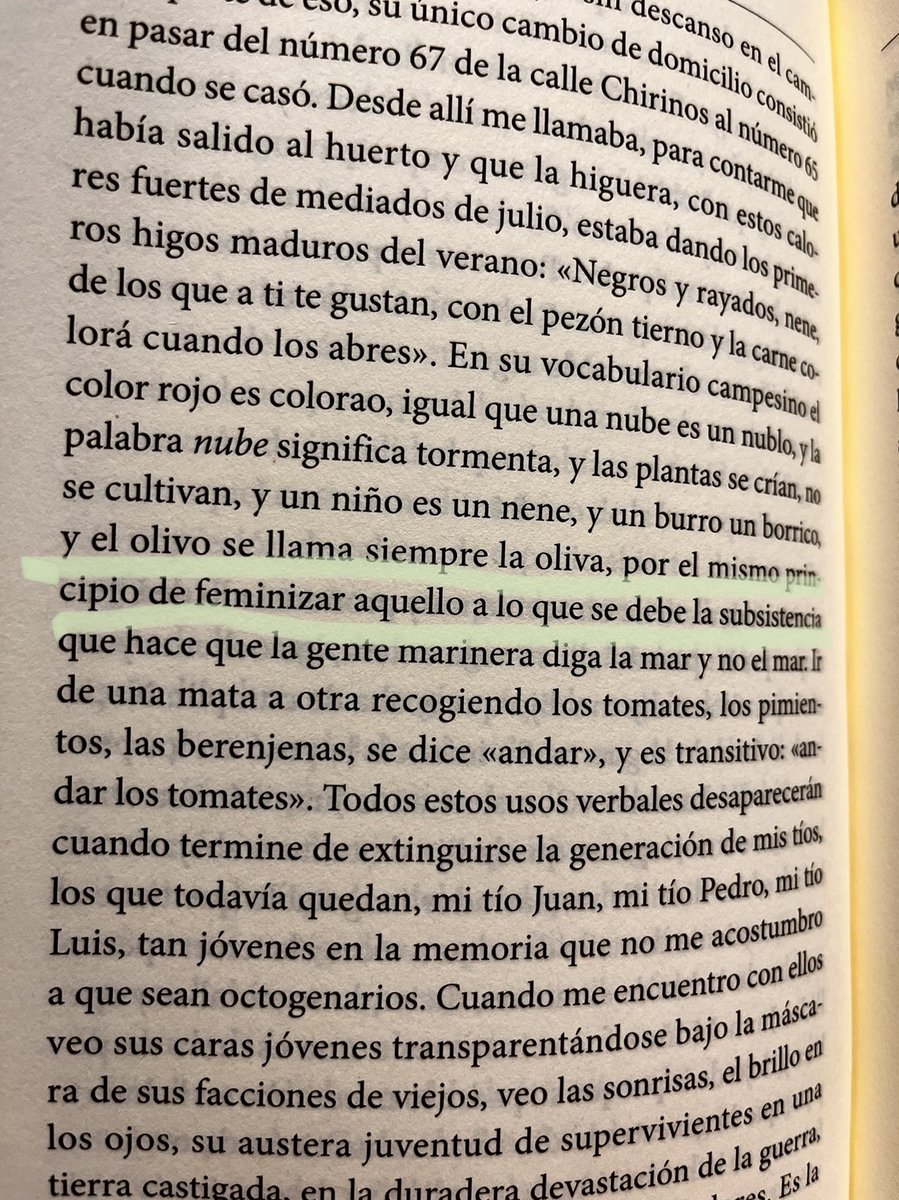 FragaMarta's tweet photo. Bonito esto de Muñoz Molina en “Volver a dónde “ […feminizar aquello a lo que se debe la subsistencia] https://t.co/uzwYqJJSqq