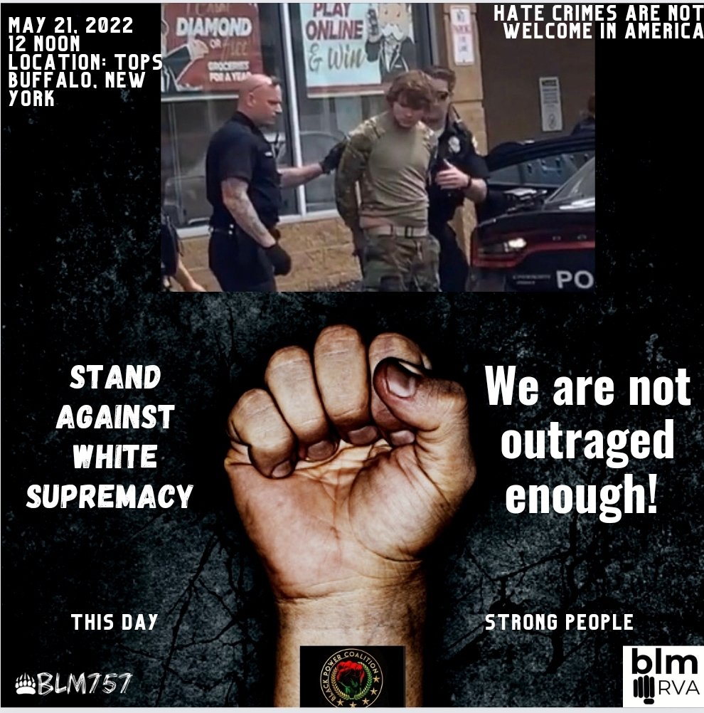 BLM757's tweet photo. We pulling up to #Buffalo. No more tweets. No more LIVE videos. No more #TikToks. #UntilJustice
We will have a meet up spot in the #757 & #Richmond
We are looking for other organizations to stand in solidarity.
Text 757.771.3670 for additional information, or press.
#BLM757 https://t.co/Z7mSgyMXKa
