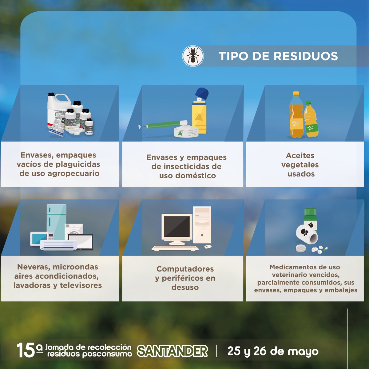 acueductobga's tweet photo. ¡A solo días 🗓️! Participa en la 'Jornada de Recolección de Residuos Posconsumo' y genera importantes cambios en beneficio de nuestro planeta.🌎
#TerritoriosDeBienestar #ambAmbiental https://t.co/Y1jgrHKvX8