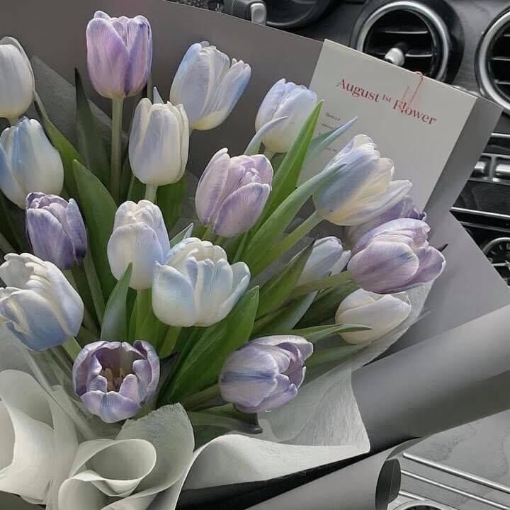 this tulip bouquet is so pretty