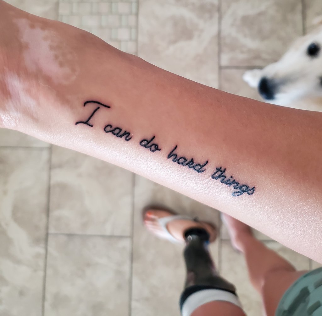 Jacky Hunt-Broersma (@ncrunnerjacky) on Twitter photo I got a new tattoo today. This was my mantra during the 104 Marathons and will always be my reminder that #icandohardthings I got a new tattoo today. This was my mantra during the 104 Marathons and will always be my reminder that #icandohardthings