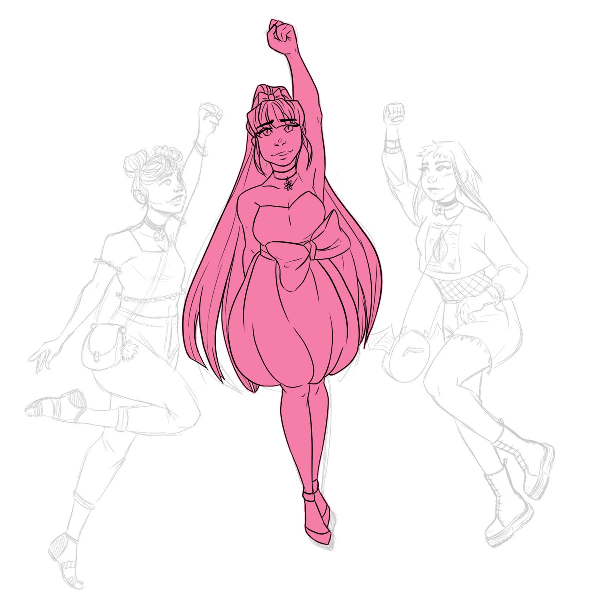 ArtwithSam's tweet photo. Had to cut today's stream short today because ~✨migraine✨~ but here's the progress on my Powerpuff Girls redraw! I hope you like it so far!💜 https://t.co/VFl1FviwIS