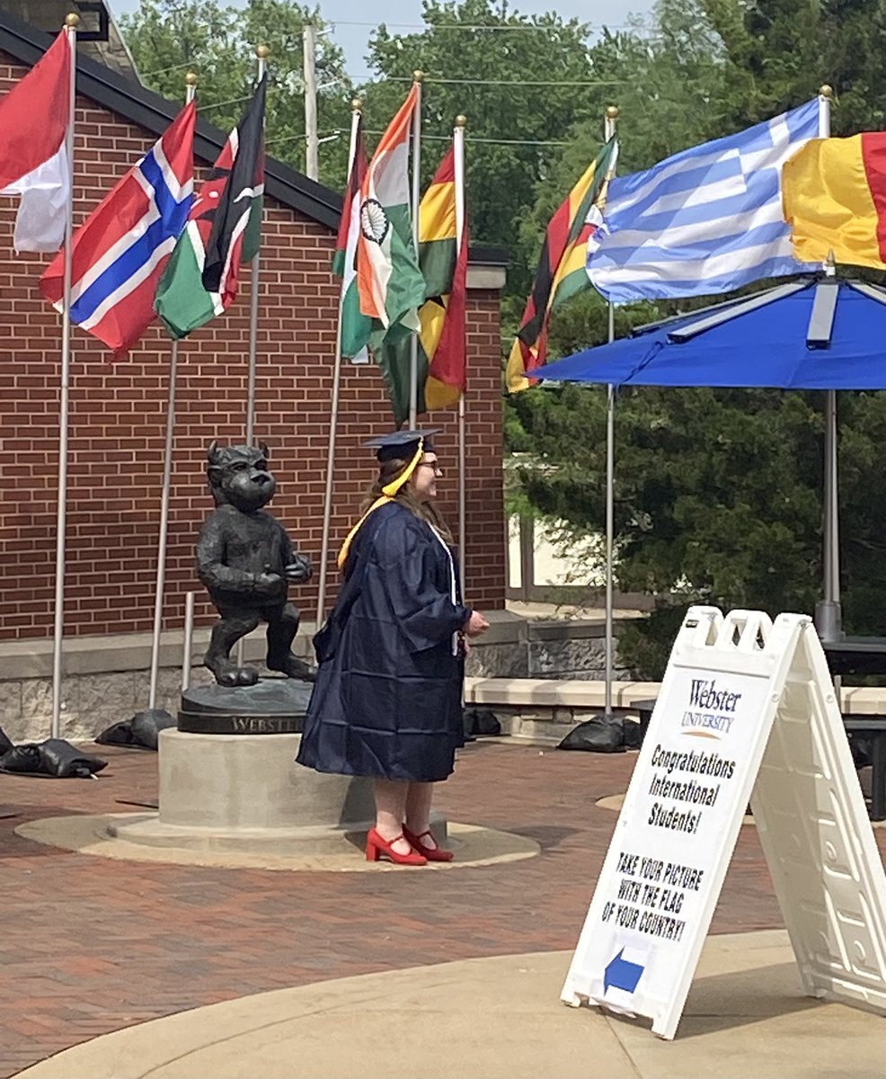 BethJStroble's tweet photo. #PHOTOS and #Flags a natural combo for #WebsterGrad https://t.co/zgvAHPlplb