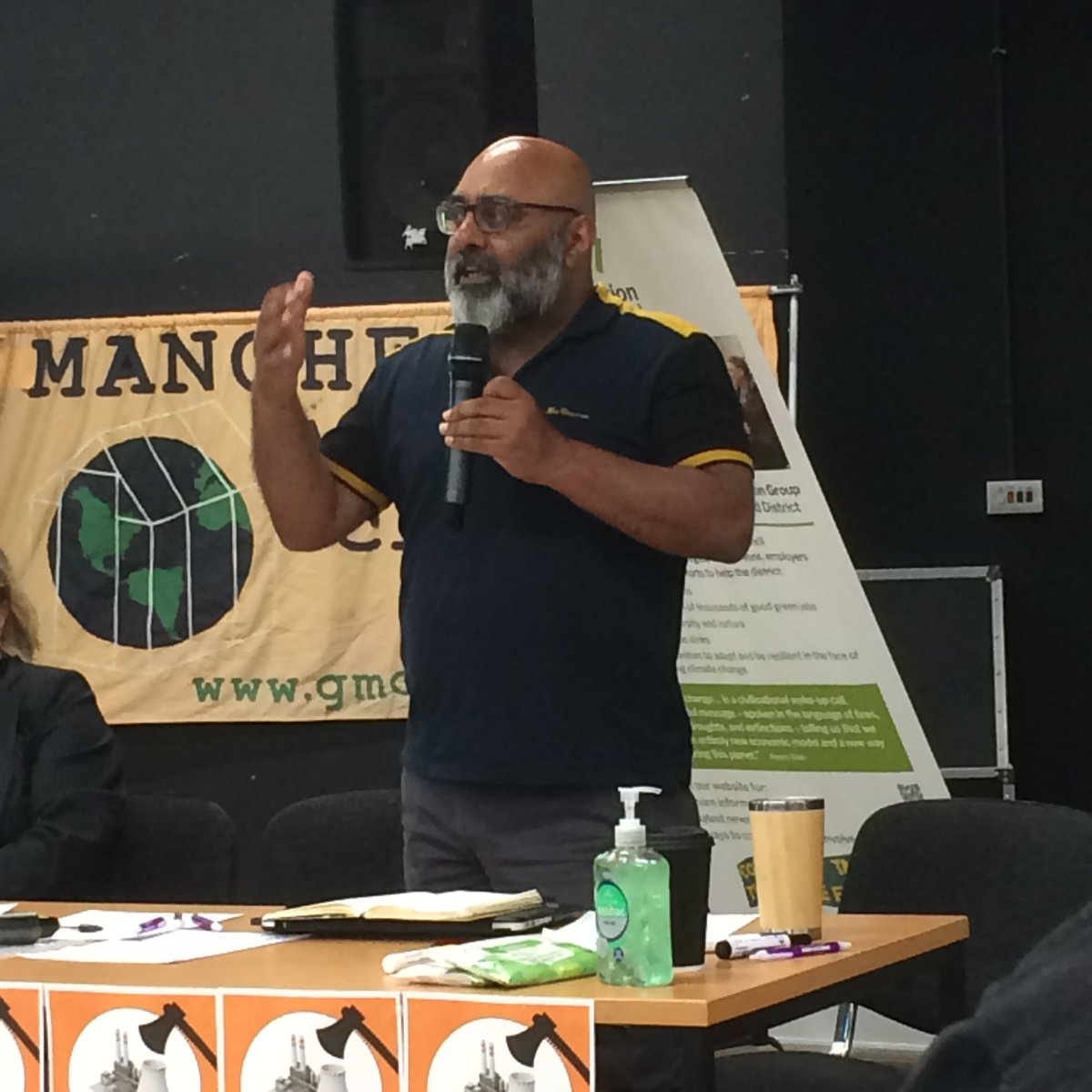 Greatful to have heard <a href="/chilledasad100/">asad rehman</a> #McrClimateSummit.  Radical, international, cheerful and supporting our campaigning to #StopISDS and #ExitECT.  #ClimateJustice/#EconomicJustice/#socialjustice protects &amp; is protected by #democracy.  Hope <a href="/WarOnWant/">War on Want</a> followers...