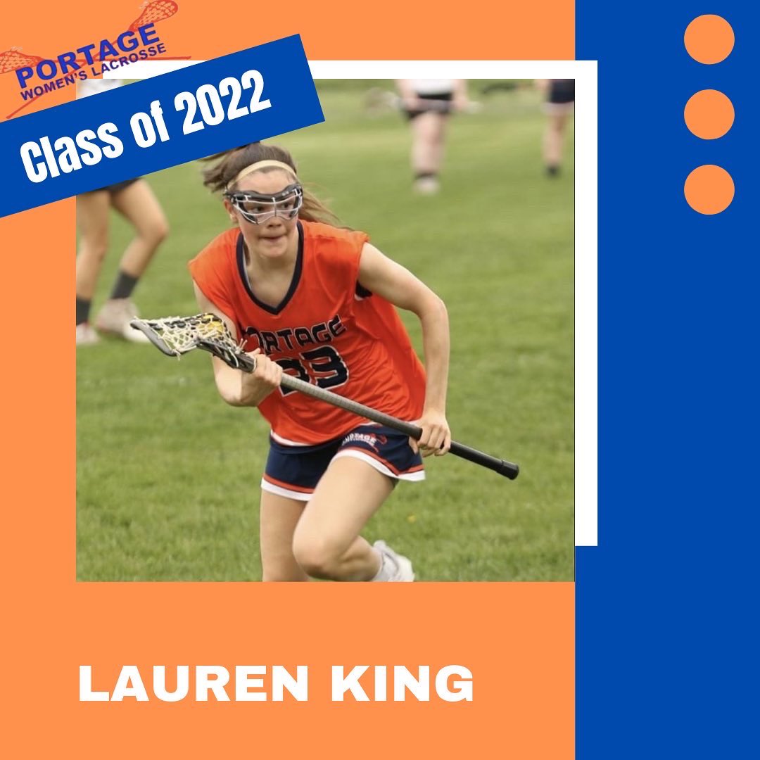 portage_wlax's tweet photo. Our last senior is defender Lauren King. Lauren’s favorite drill is 3v2s, and her favorite PWLAX memory is the huge comeback win over Haslett last year. Lauren will be attending Hope College to study business and political science. 

Congrats, Lauren! https://t.co/zQ85JCvhxu
