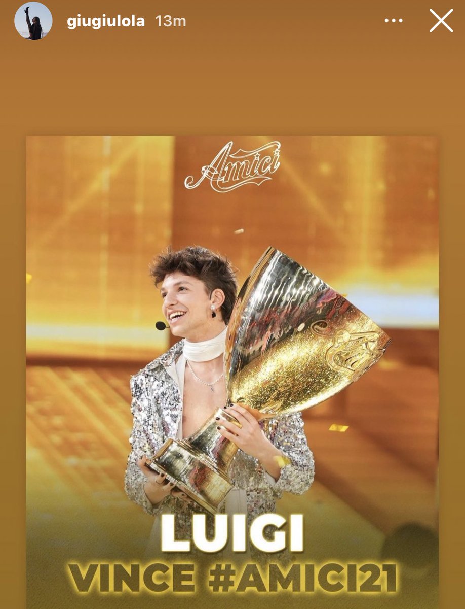 saaane33333's tweet photo. Lei felice come noiiii🏆💛🤧 @StrangisLuigi @giuliast4bile  #Amici21 #Luigi #caroligi #Gigi #VINCI https://t.co/Uv81rWN9TN