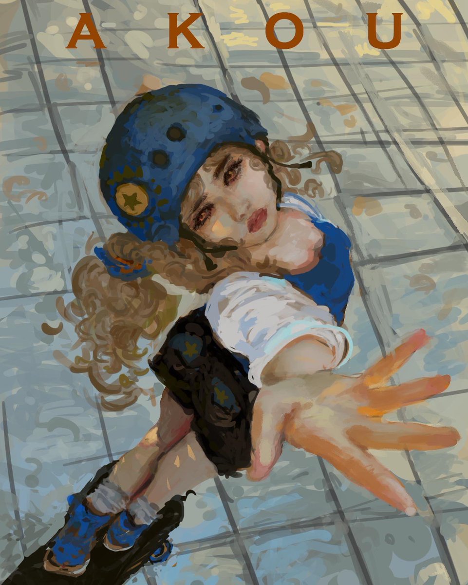 skater girl art. What should her name be? #photoshop #oc #skatergirl #painting #procreate #perspective