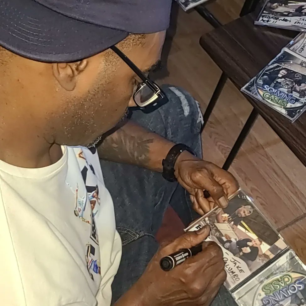 jakepalumbo's tweet photo. Hand hurts from signing so many autographs &amp; that's an awesome problem to have. Me &amp; @eldasensei just finished signing the last of the #SolvingCases CD orders, getting ready to ship the rest out this week! https://t.co/fYY46dgufN