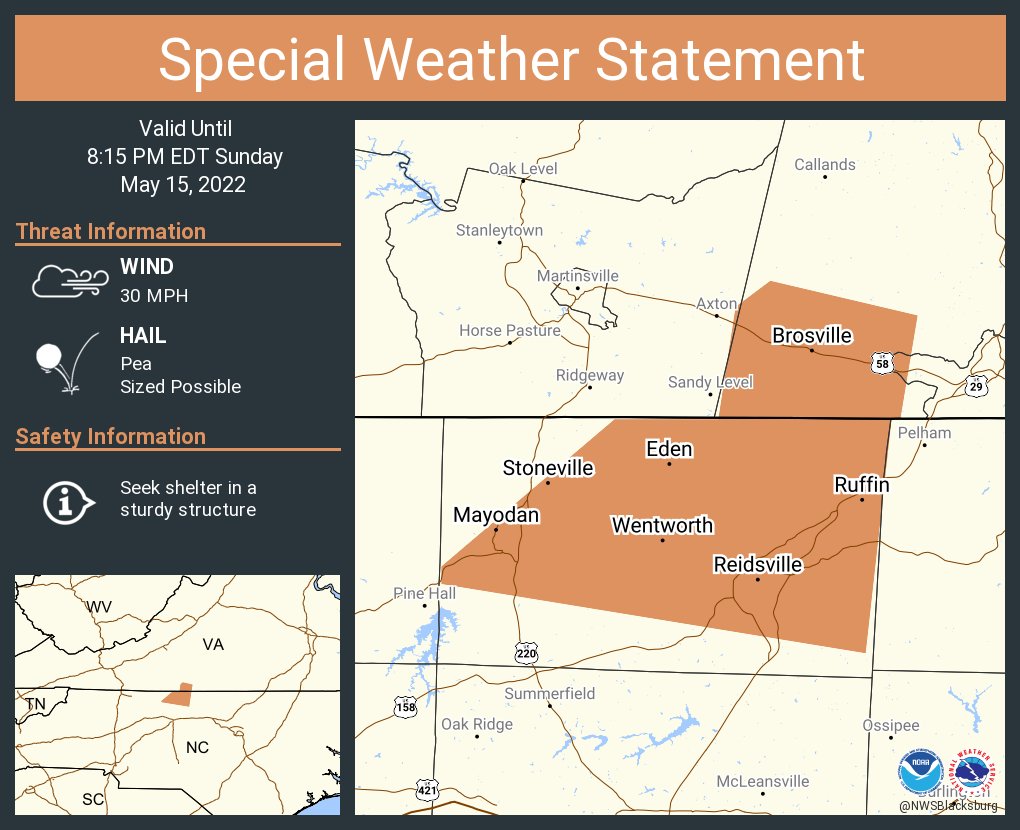 NWS Blacksburg on Twitter "A special weather statement has been issued