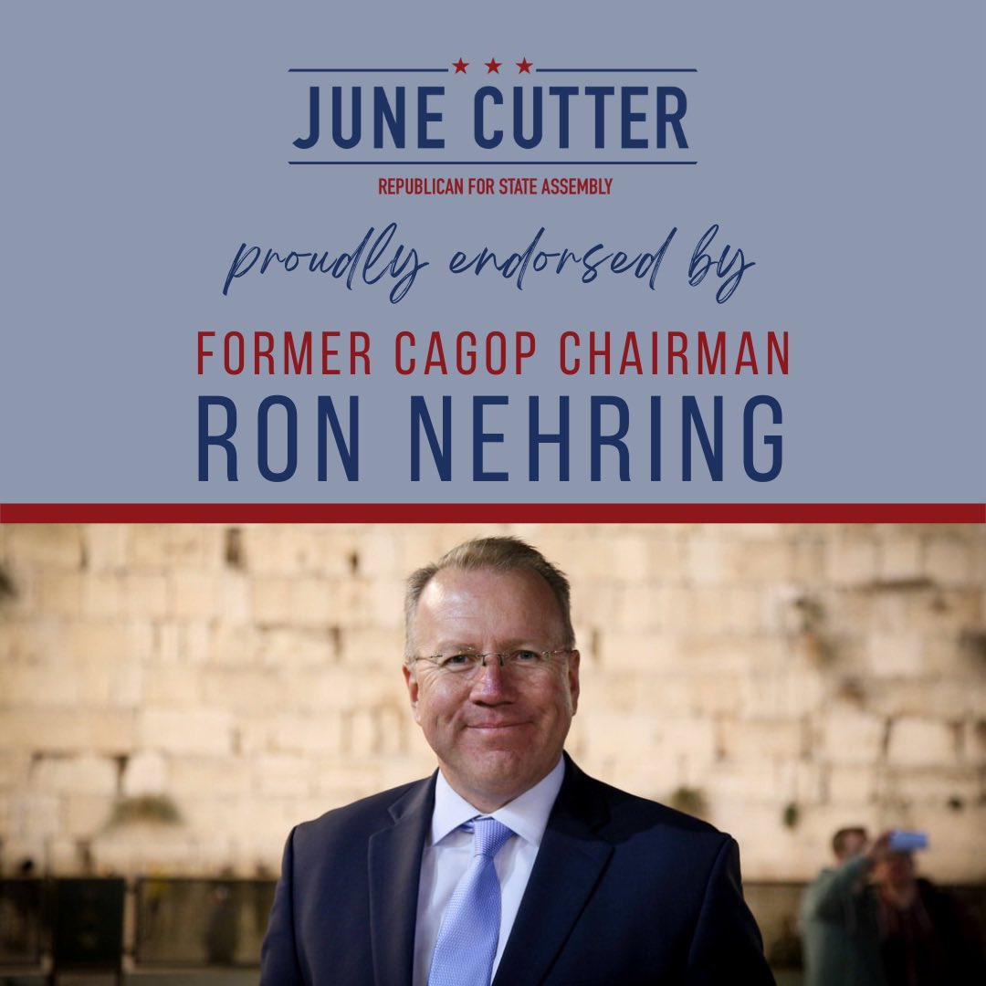 junecutter's tweet photo. Proud to have the support of amazing Republican Party leaders like @RonNehring @peterkuoGOP and Randy Berholtz. #LeadRight #CAGOP #AD76 #BreakUpWithBrian #VoteJuneInJune https://t.co/Y3gEQoMRpS