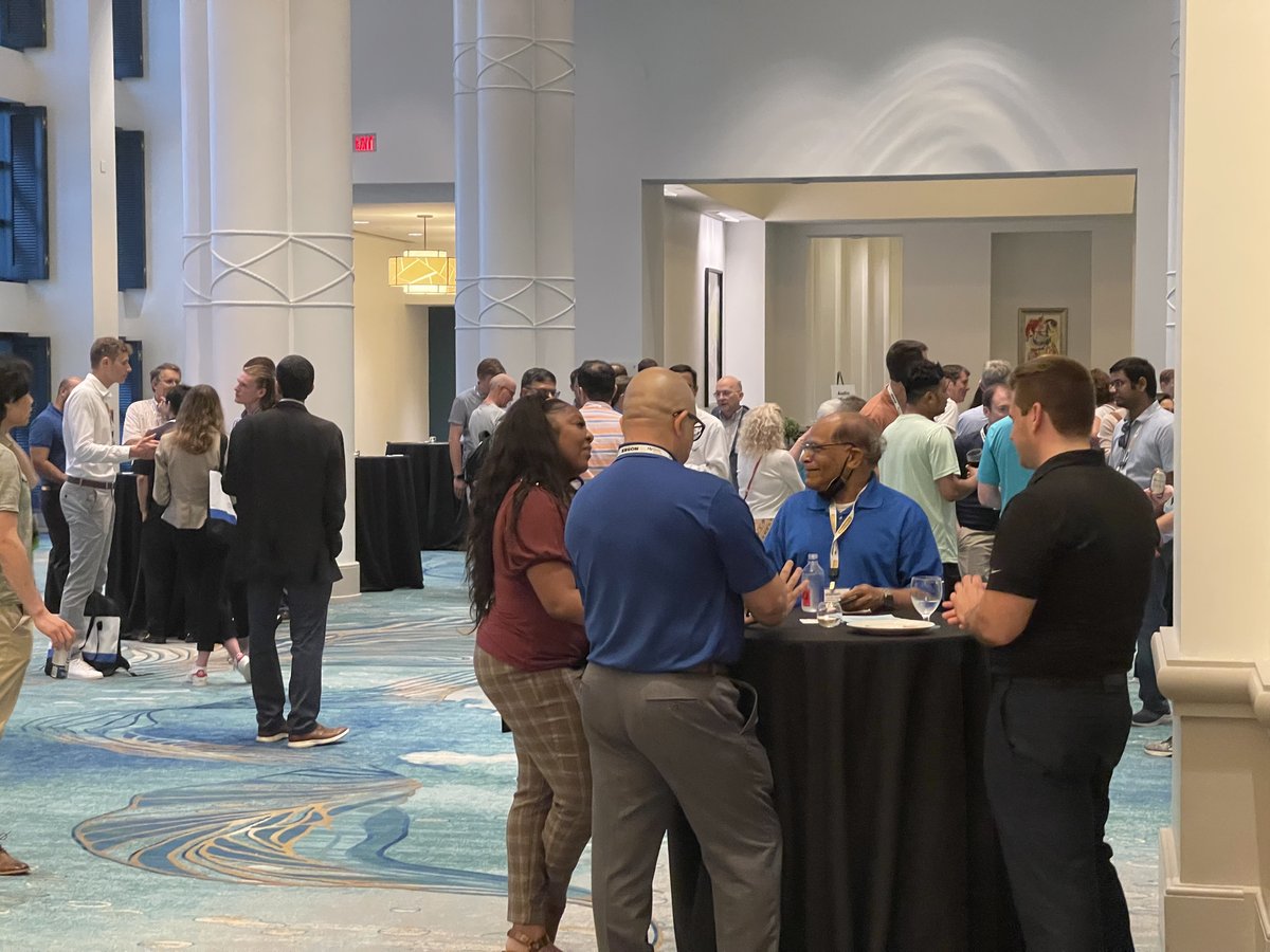 STLE_Tribology's tweet photo. Great atmosphere engaging with new #STLE members and students during our opening #networking reception to kick off #STLE2022 Annual Meeting #Orlando https://t.co/S1qho7Ili1