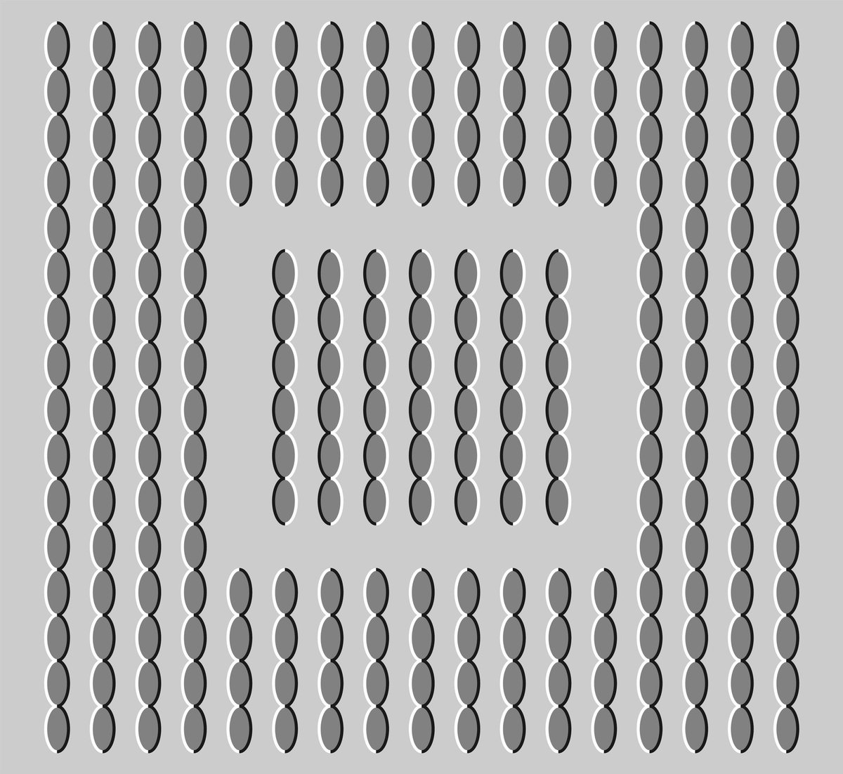 The inset appears to move rightward and/or the surround appears to move leftward.