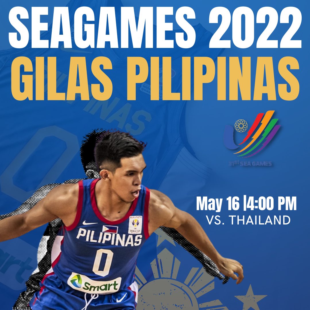 thirbeakalinaww's tweet photo. It’s the GAME 1 of the GILAS PILIPINAS 🇵🇭 for SEAGAMES 2022.

Show support to @3rd_e, and the whole Gilas team, later at 4:00 in the afternoon. 

You can watch live via OneSports Channel, Giga Play and Cignal Play. 

#LabanPilipinas #seagames2022 https://t.co/TLwkD9EWZ7