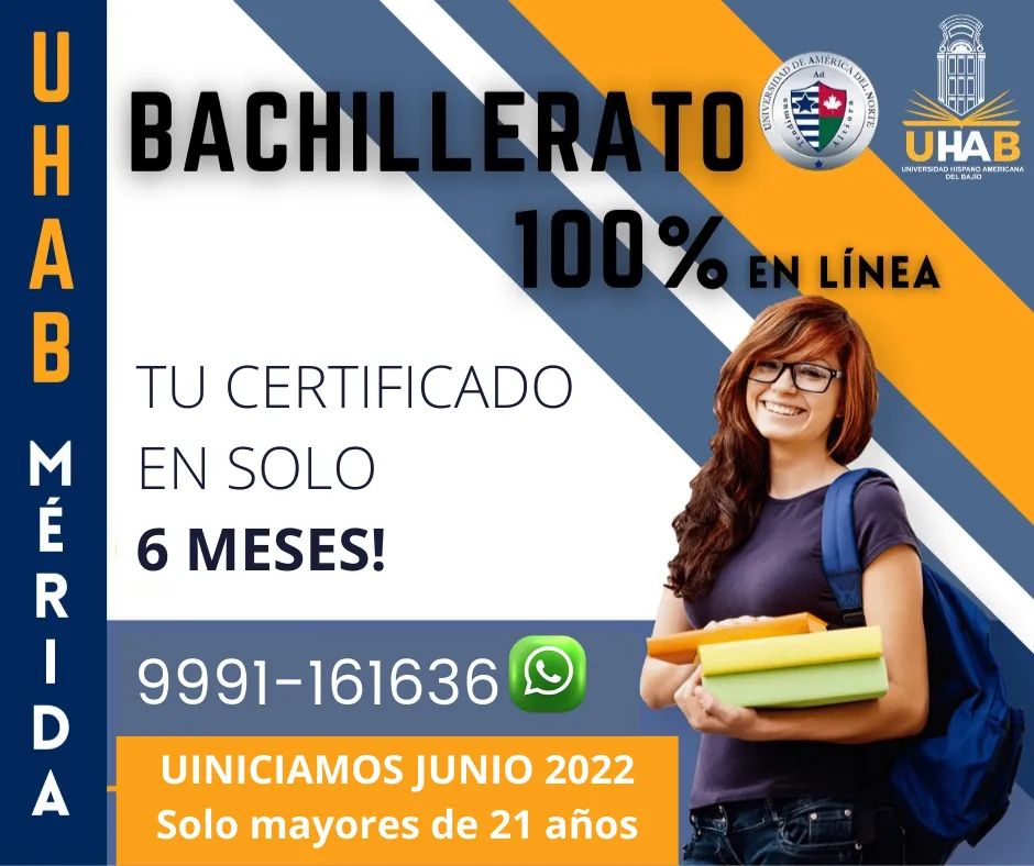 UhabMerida's tweet photo. Bachillerato 100% en linea
Dos clases x semana
Plan de Estudios a 6 y 12 meses.
Horarios flexibles
Reconocimiento oficial ante la SEP
#Colanta #ULTIMAHORA #YolandaMartinez #MesaCentral #SoyDePodemos #LopezPerroDelNarco #RechazoSalvaChile #ElCambioEnPrimera #uhabmerida https://t.co/HcIoClgNmk