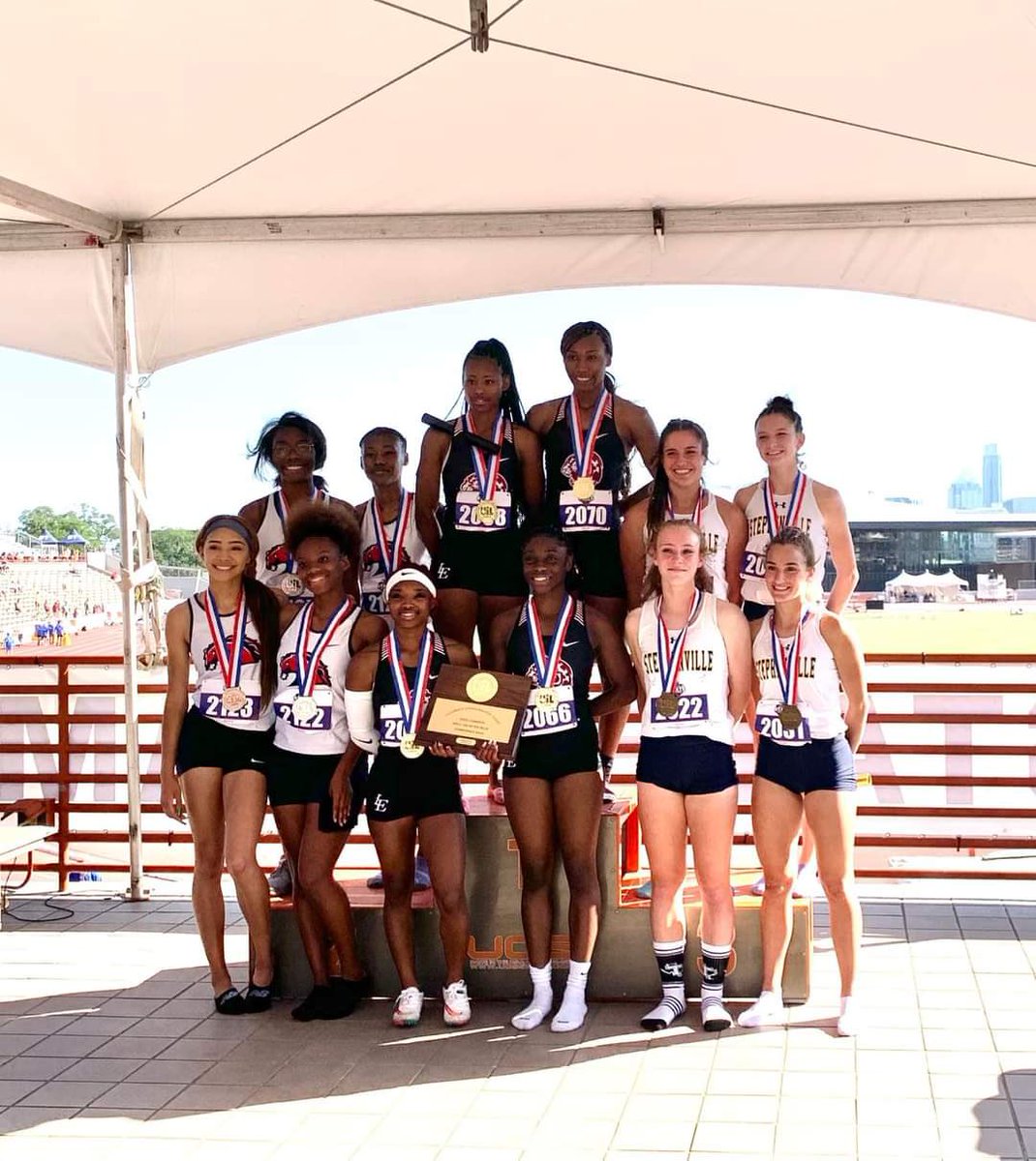 Lady Leopards and gold medals just go together <a href="/TXMileSplit/">Texas MileSplit</a> <a href="/TTFCA/">TTFCA</a>