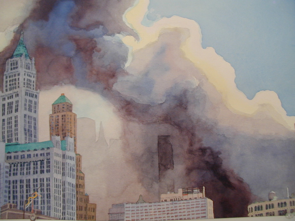ToddStoneStudio's tweet photo. Downtown Burning 2001 Watercolor 14 x 20
From my roof -started on afternoon of 9/11/01.- then the wind shifted and I evacuated.
#oneaday #dailyart #watercolor #wtc #roofscape #Cityscape #toddstonestudio #nyartist #artist #contemporaryart #artwork #fineart #finearts #art https://t.co/zax3R3lSHl