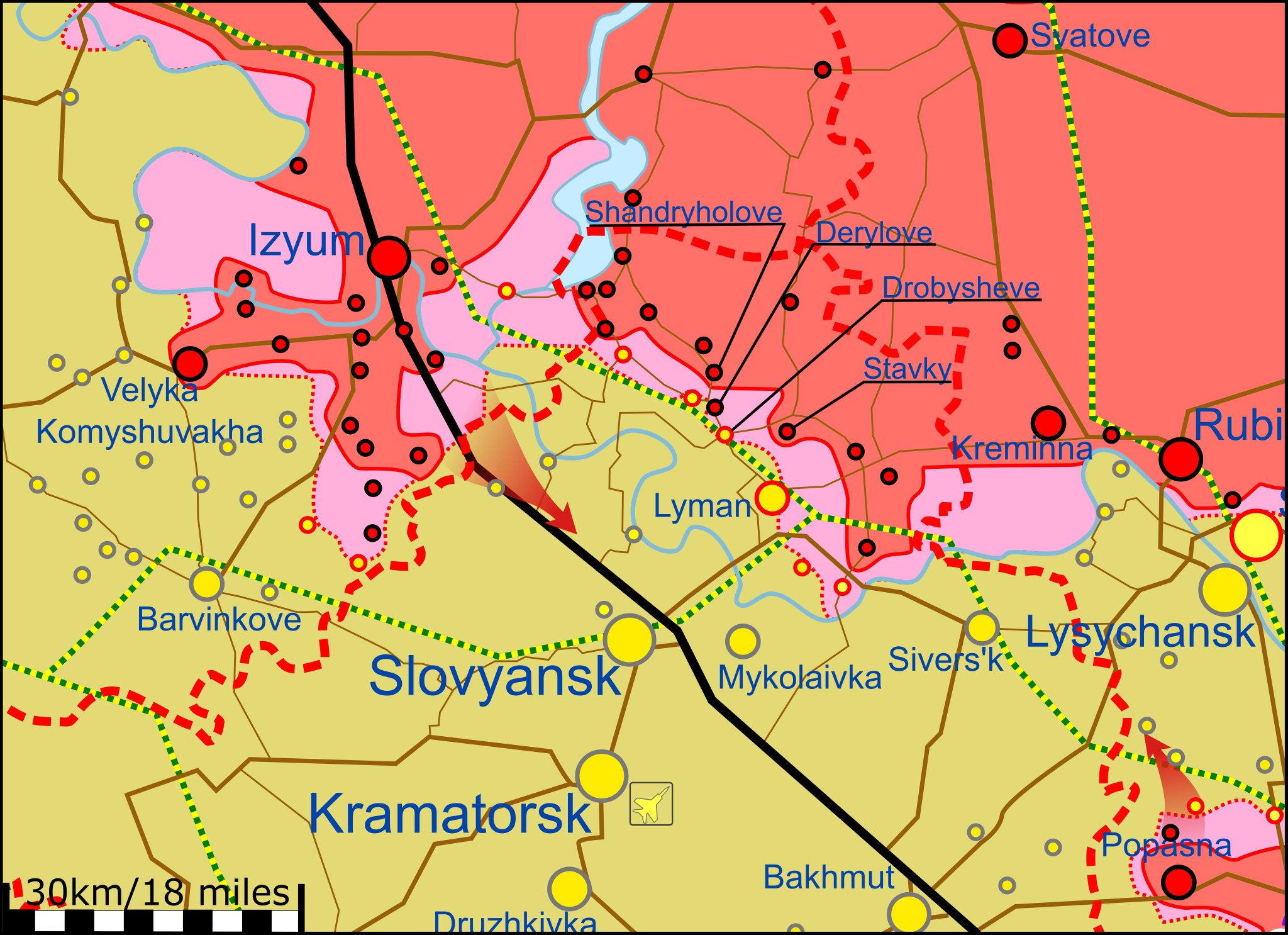 Карта боевых действий на Украине 