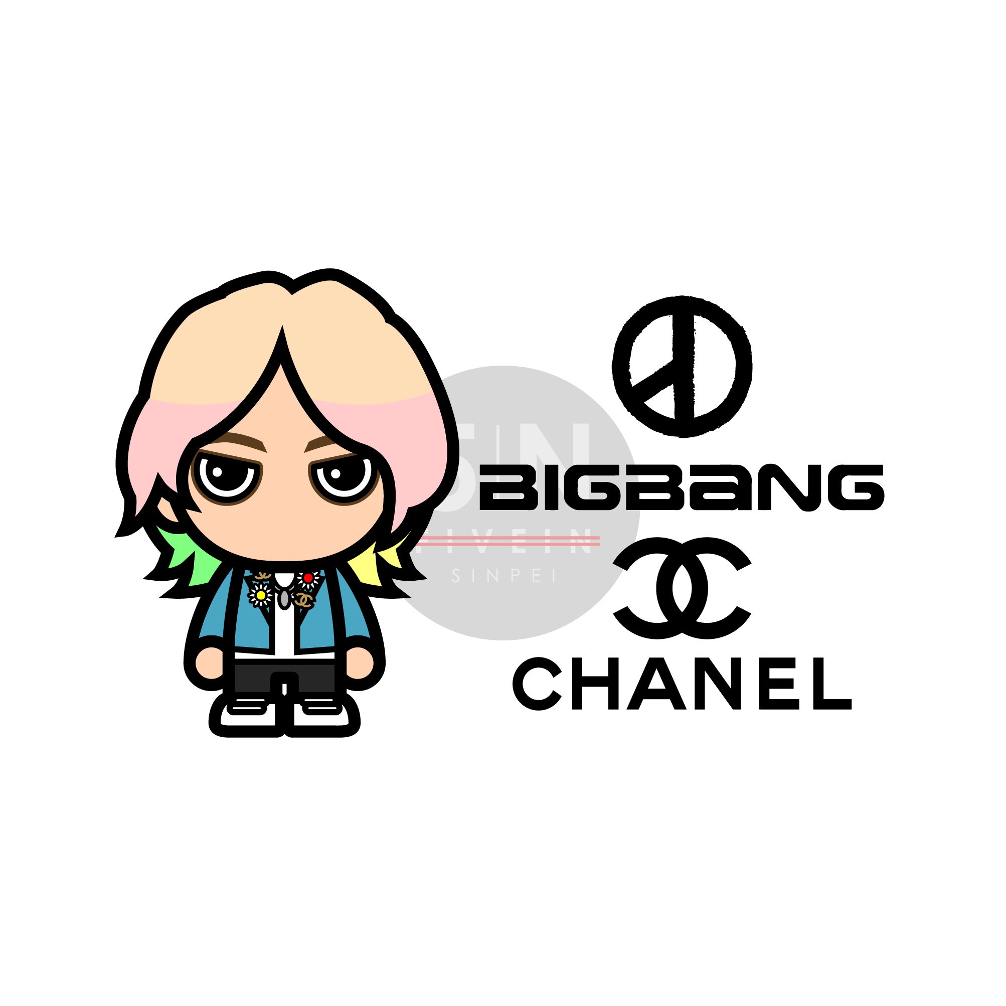 シンペイ 勝手にコラボシリーズ 今回は Bigbangのg Dragonさんをキャラ画風に描きました Still Lifeバージョンにしました イラスト Graffiti Bigbang Gdragon Top Sol Dlite Taeyang Seunghyun Daesung Gd Jiyong キャラ画 Chanel