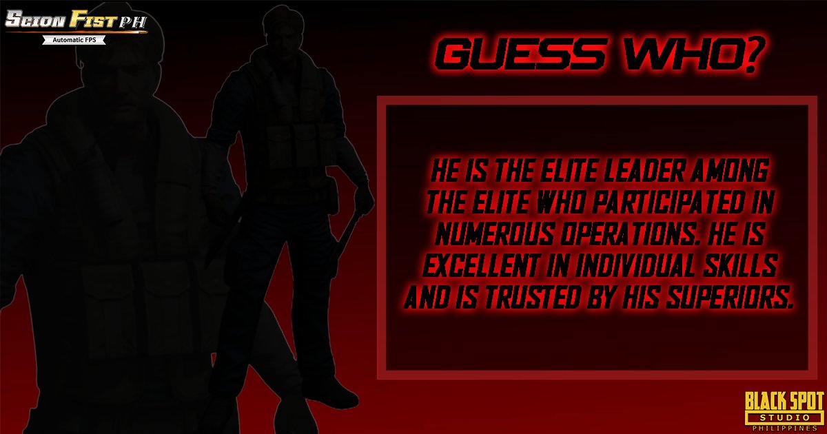 ScionFist_PH's tweet photo. The most trusted and an elite leader. He’s been in numerous operations where he got his amazing individual skills. Maybe he can help you to win the battle today?  😈😈

📲:  https://t.co/H4xS5FQPpv
📲: https://t.co/5g2WQ95pzw
🌐: https://t.co/WfcoNauAUW

#ScionFistPH #FPS https://t.co/DbtLL97rQg