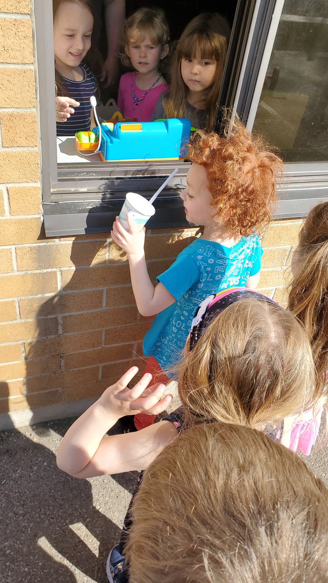 K5htb's tweet photo. K2 had a McDonald's restaurant set up in their room, so K1 thought they should have a drive thru. It was very successful. @GrfSchooners @dsbn https://t.co/GbtYqTtt7x