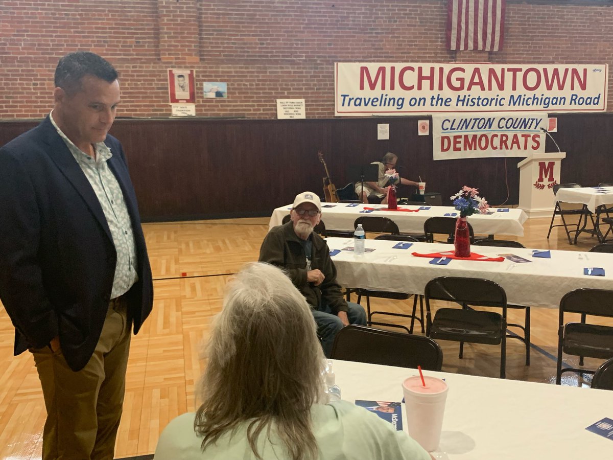 gomcdermott's tweet photo. Thank you Clinton County! Finished up a busy weekend campaigning at the annual Kennedy Dinner in Michigantown and spoke in front of an enthusiastic crowd! @tommcdermottjr #INDems #BeatingToddYoungOneStopataTime https://t.co/XAkBE4t9GY
