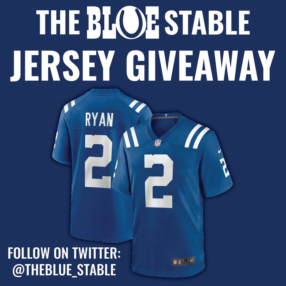 TheBlue_Stable's tweet photo. 📢 GIVEAWAY 📢

Our team is so thankful for all the support #Colts Nation has given us this past year. 

To show our appreciation we are giving away a Matt Ryan jersey to a follower. 

You must RT and be following us to considered for the jersey! 

Giveaway will end 5/22 https://t.co/aBw92ZLfIC