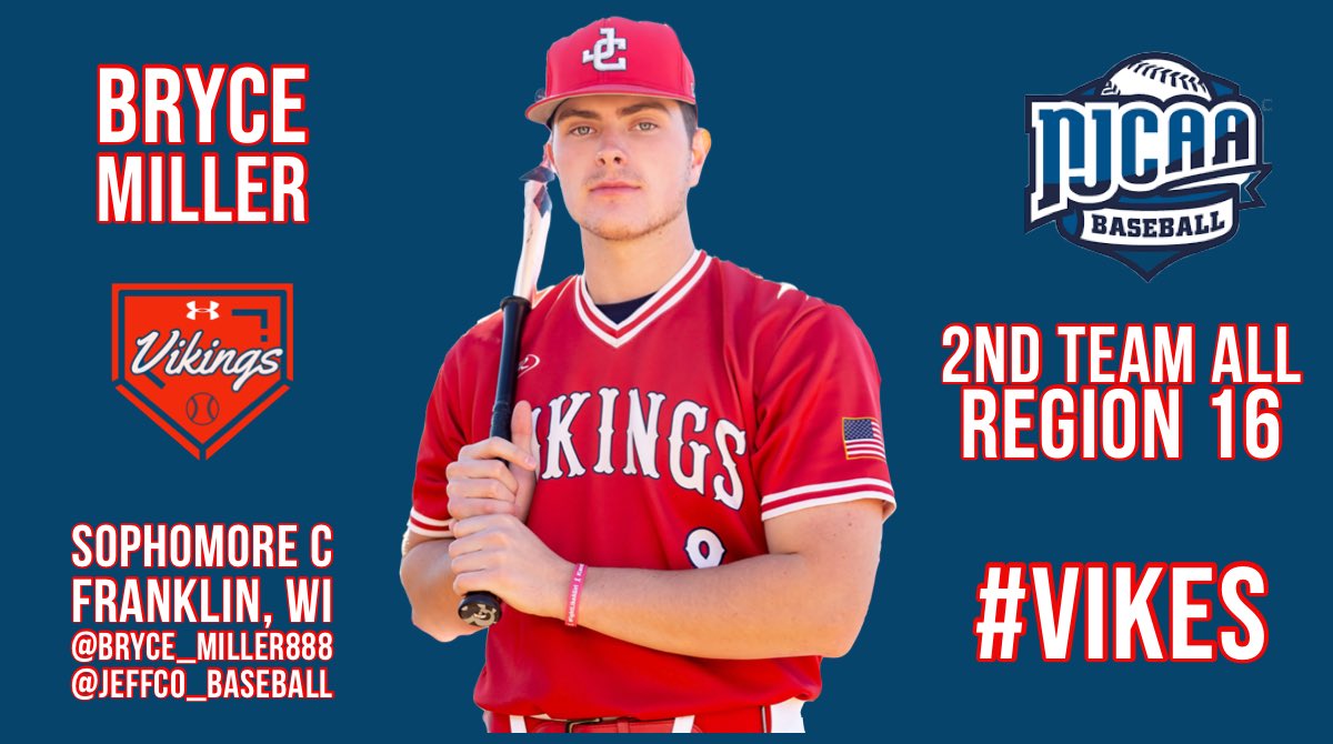 Congratulations to #Vikes catcher <a href="/bryce_miller888/">Bryce Miller</a> on being named 2nd Team All Region 16!