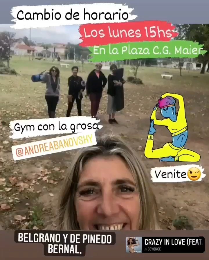 PlazaElCampito's tweet photo. ⚠️ ATENCIÓN ⚠️
Hay cambio de horario en las clases de gimnasia con @andreabanovsky ahora son LUNES 15HS!!
Copate y sumate #VidaActiva #LaPlazaEsDeTodos #CampitoVerde #Campito100x100Verde #Gimnasia #PlazaCampitoCGMaier #AcaNO https://t.co/lIyJv2RiOw