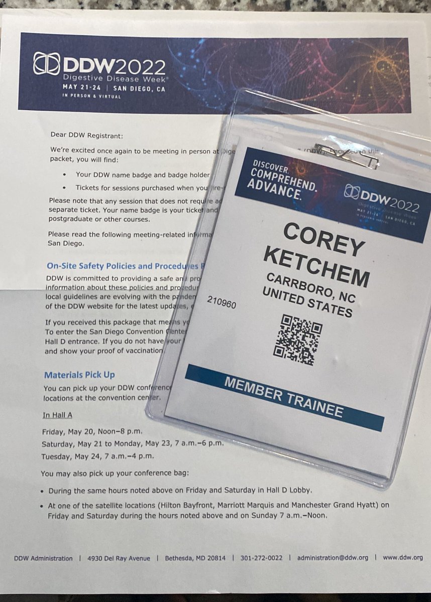 First tweet rebranding my undergraduate twitter to a more professional GI twitter account. 

Looking forward to DDW! And people asking me whats in Carrboro lol #DDW2022