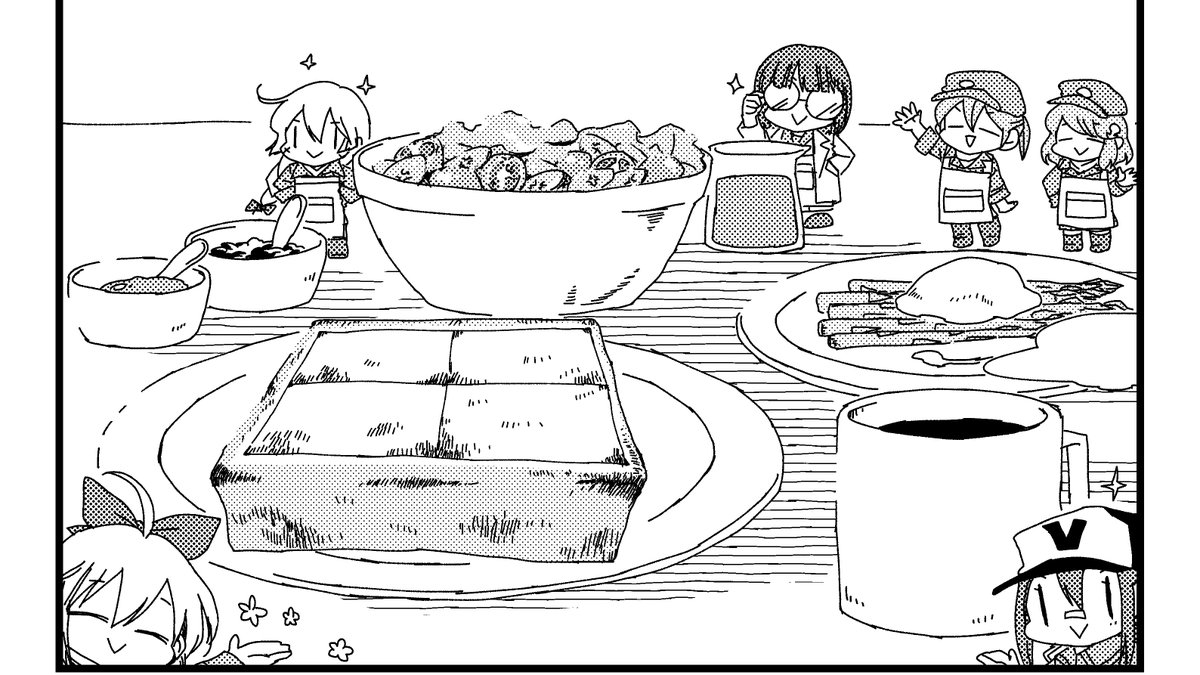 神戸宿泊勢のおいしそうなモーニングに対抗して以前描いた「妖精さんの作ったあさごはん」をTLに投げ込んでいく 