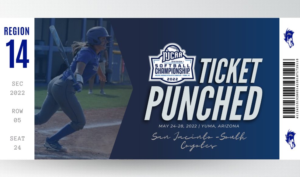 NJCAASoftball's tweet photo. Yuma bound 🎟️👊

San Jacinto-South claims the Mid-South A District Championship title, advancing to the 2022 #NJCAASoftball DI Championship.

https://t.co/NPsagRCUVv https://t.co/QRRwamSuzm