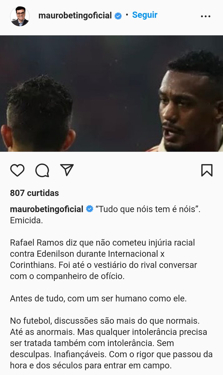 QueirozMatheuss's tweet photo. Olha esse posicionamento do jornalista Mauro Beting sobre o caso envolvendo o Rafael Ramos. Um profissional exemplar que sempre respeitou as pessoas e os clubes, e nunca usou isso como forma de causar intriga e ódio para ganhar audiência e likes. Um ser humano sensacional!👏👏👇🏻 https://t.co/zYxyozOJ6i