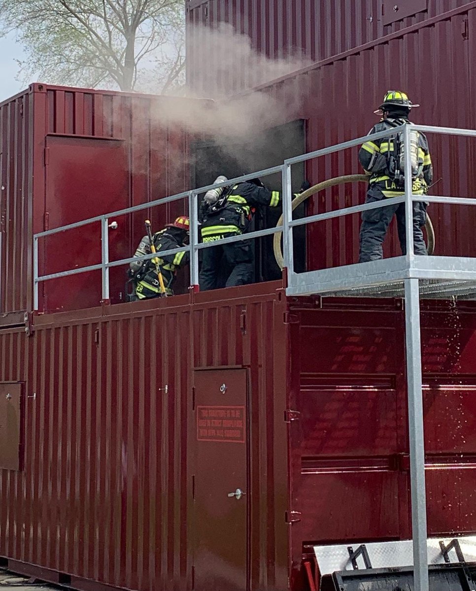 This past week, all shifts performed live fire training at our training facility. We covered hose advancement to the first floor, simulated basement fires, as well as search and rescue. We appreciate everyone’s hard work during the hot weather. https://t.co/7aCubLHIQm