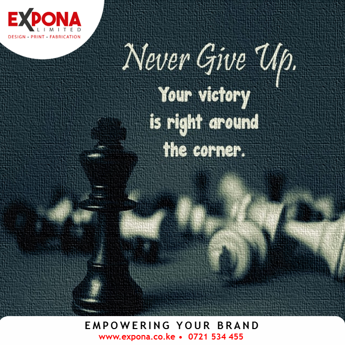 ExponaLimited's tweet photo. You've come this far........you can't give up now!

Keep trying.....keep working......keep your eye on the goal.

Have a great week ahead!😀😎

Image: Courtesy https://t.co/q9HPQGgJUP