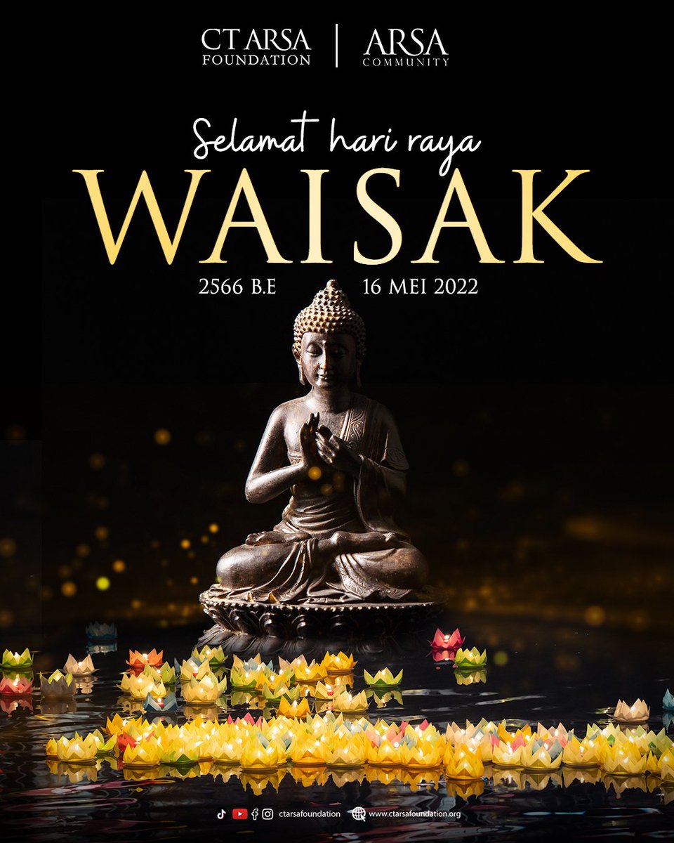 Hai Sahabat ARSA
Selamat Hari Raya Tri Suci Waisak 2566 BE ya..😄

Mari kita sucikan hati dan memperbanyak berbuat kebaikan bagi sesama. Semoga kita adalah orang-orang yang selalu bersyukur dan berbahagia ya...😊🙏

#ctarsafoundation #waisak2022 #trisuciwaisak #CTCorp <a href="/CT_ARSA/">CT ARSA FOUNDATION</a>