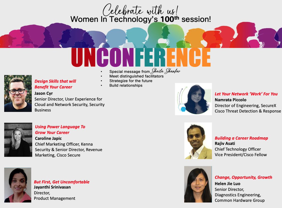 cisco_wit's tweet photo. Mark your calendars for the 100th WIT event!
Come Unconference with us on May 19th as we celebrate this special occasion with our amazing panel!
For internal Cisco audiences only.
#LoveWhereYouWork #WeAreCisco #Leadership #Cisco #WomenInTech #CiscoWIT #Webex #Diversity https://t.co/bpQtZnW2LX