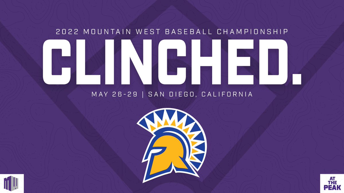 Spartans ➡️ San Diego

<a href="/SanJoseStateBSB/">San José State Baseball</a> is one of the four teams headed to the #MWBSB Championship ⚔️

#AtThePeak | #SpartanUp