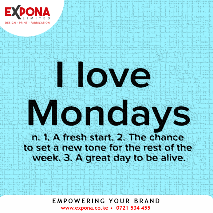 ExponaLimited's tweet photo. Yeah, unusual, we know.........but we do love Mondays!

For those reasons listed......

Have a great, fruitful week ahead!😎 https://t.co/dnAoMfS9x8