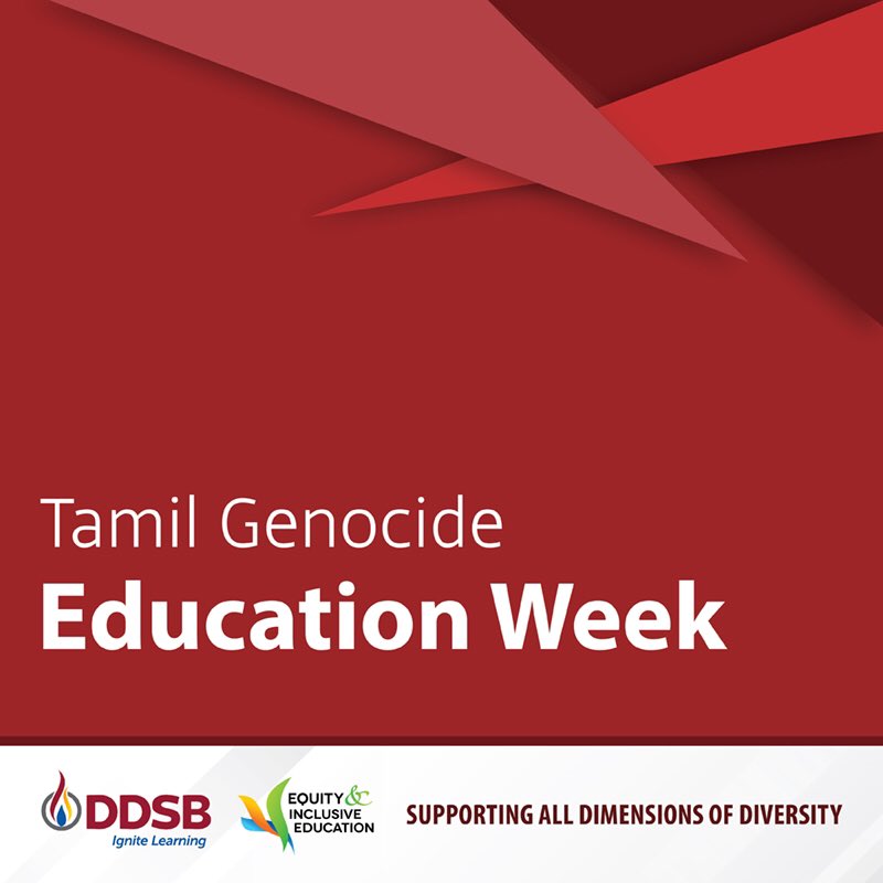 DDSBSchools's tweet photo. The DDSB recognizes Tamil Genocide Education Week and the ongoing trauma that is experienced by members of the Tamil community.
#TamilGenocideEducationWeek #DDSBEquity https://t.co/pHaG6ZH0nn
