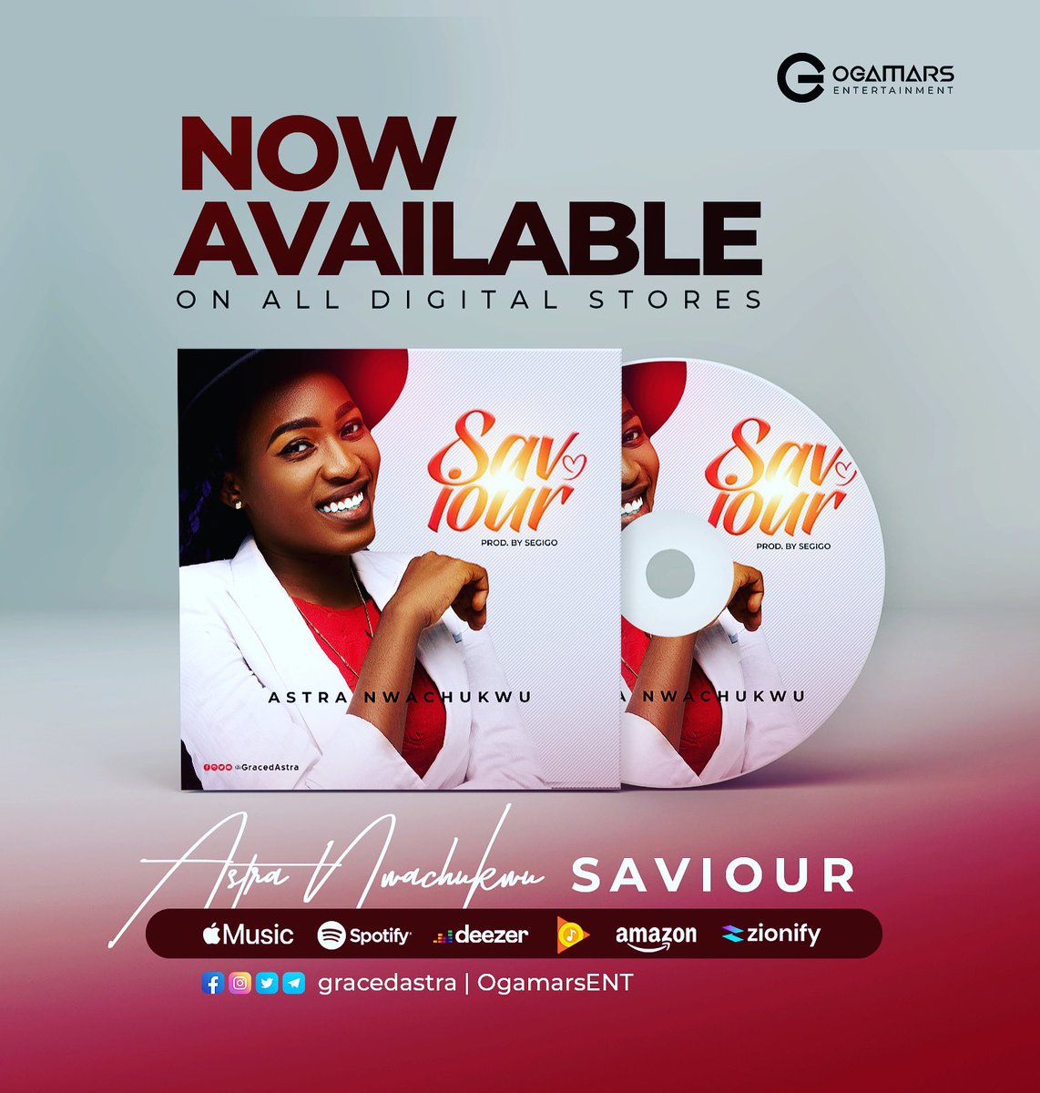 EmekaMars's tweet photo. https://t.co/cNjbnW2tTB

SAVIOUR: now available on all digital stores!

Stream &amp; Share 

@GracedAstra @OgamarsENT 

#AstraNwachukwu
#OgamarsEntertainment https://t.co/bOM3ek5wbD