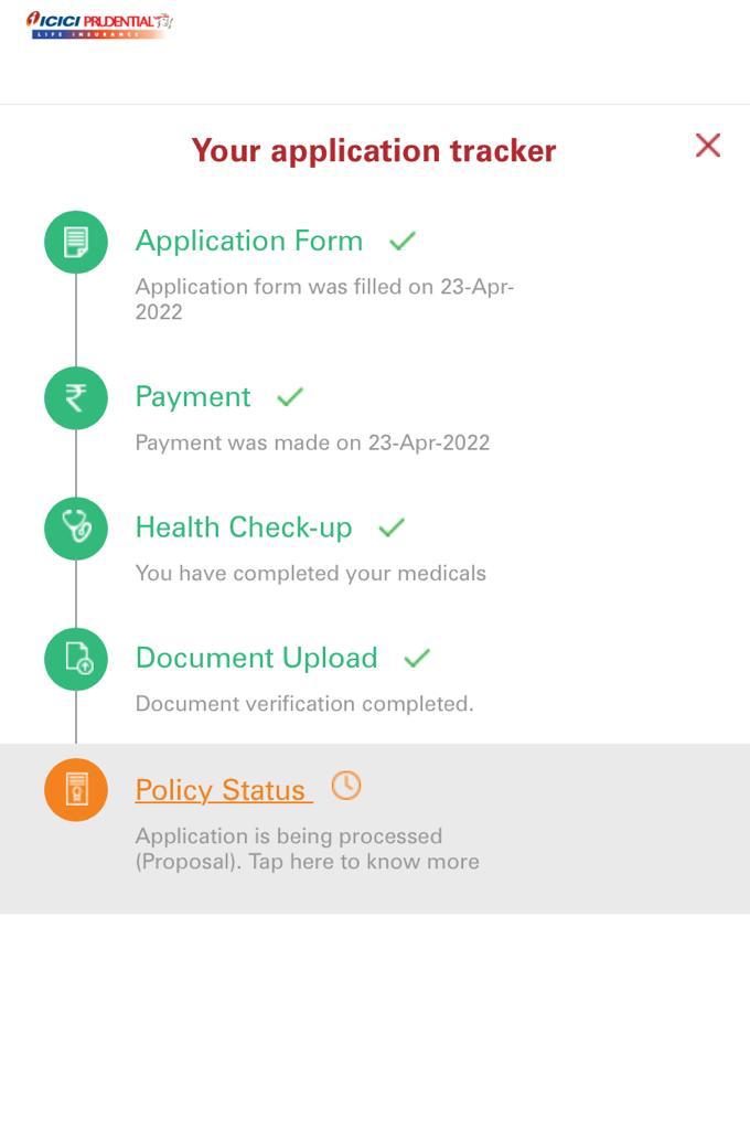 KumarNavin757's tweet photo. @ICICIPruLife @ICICIBank @ICICIBank_Care This is the status of my term life insurance policy as on 27th April .....Does it take 20 days more to issue a policy....pathetic services and absolutely no control on cycle time 😡 https://t.co/pNrtaj2DcN
