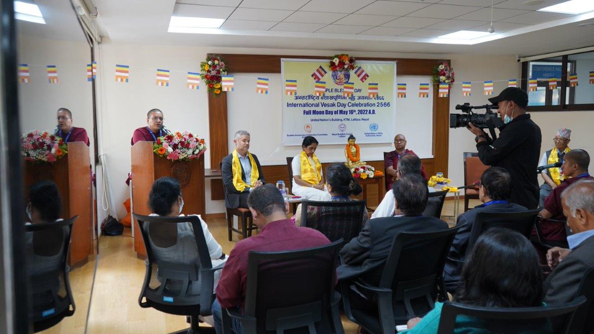 Happy #VesakDay to everyone celebrating.
The <a href="/UN_Nepal/">United Nations in Nepal</a> marked #VesakDay to commemorate the birth, the attainment of enlightenment and the passing away of the #Buddha organizing a special ceremony at the UN House today. #BuddhaPurnima2022
<a href="/RichardHILO/">Richard Hill</a> <a href="/SLinKathmandu/">Sri Lanka Embassy in Nepal🇱🇰</a> <a href="/Lumbinidtrust/">Lumbini Development Trust</a>