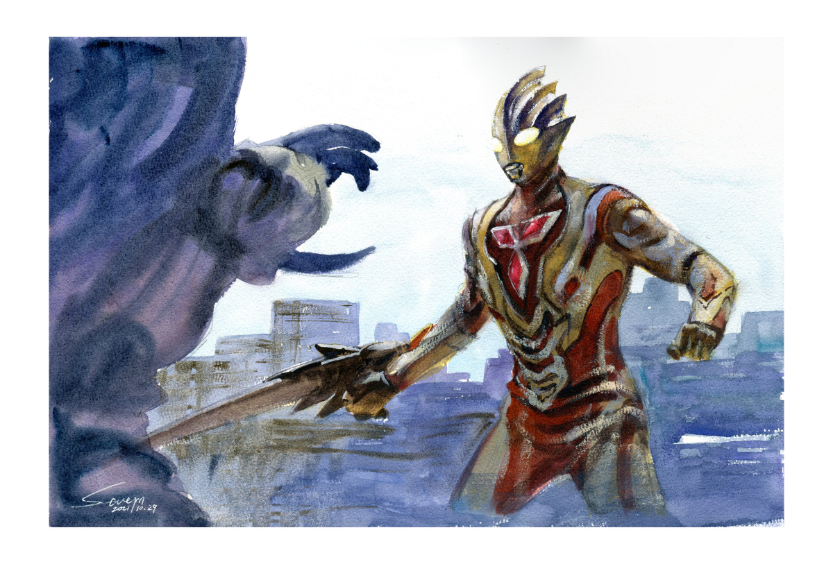 Seven_turn_A's tweet photo. グリッタートリガーエタニティ / Glitter Trigger #ウルトラマン #ウルトラマントリガー #円谷プロ #ウルトラマンティガ #透明水彩 #水彩 #特撮 https://t.co/g4vPpGNPOE https://t.co/NNozjT4BCu
