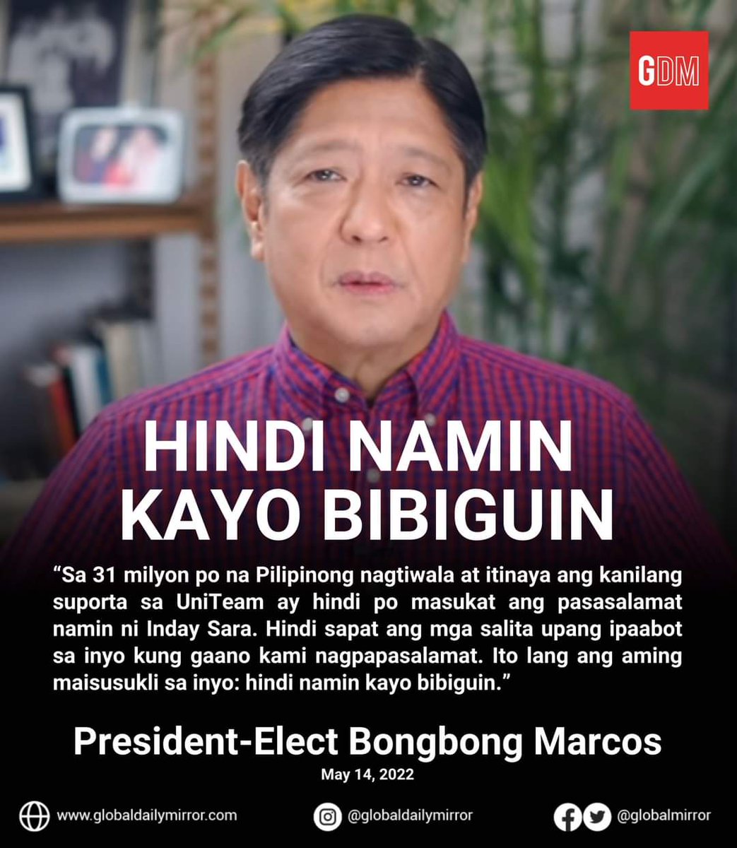 Sarap pakinggan salamat PBBM..✌❤👊🏼💚
