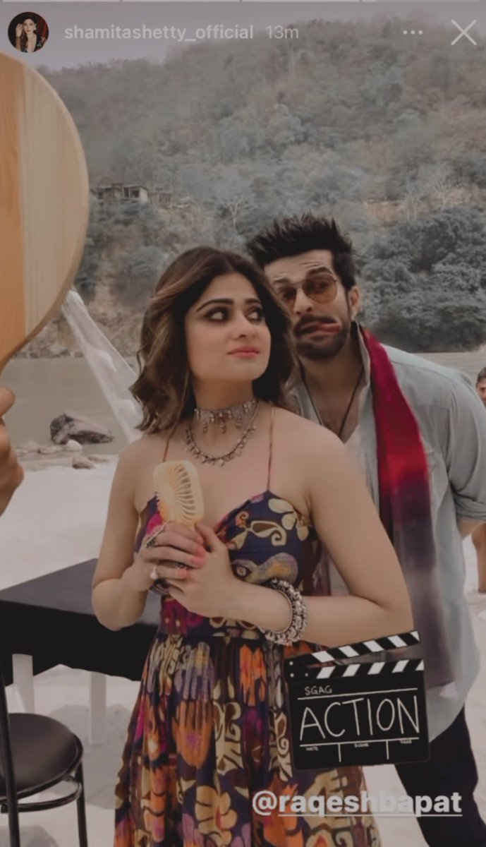 iiobsessedii's tweet photo. woke up to this 🤍🧿 they’re shooting for their music video today! here’s a bts of raq photo bombing shamster 🥰

#ShaRa #ShamitaShetty #RaqeshBapat https://t.co/wwTMR5ux76