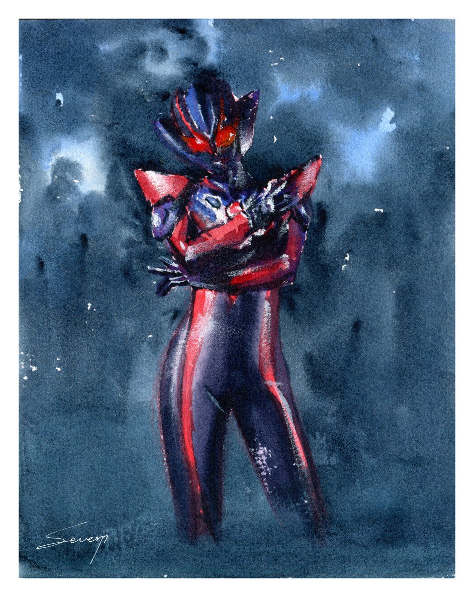 Seven_turn_A's tweet photo. グリージョダークネス  Grigio-Darkness #透明水彩 #ウルトラマン #特撮 #グリージョダークネス #グリージョ #ウルトラギャラクシーファイト #ウルトラマンルーブ #円谷プロ https://t.co/gSQbuI9IVS https://t.co/xmJAtRTxs3